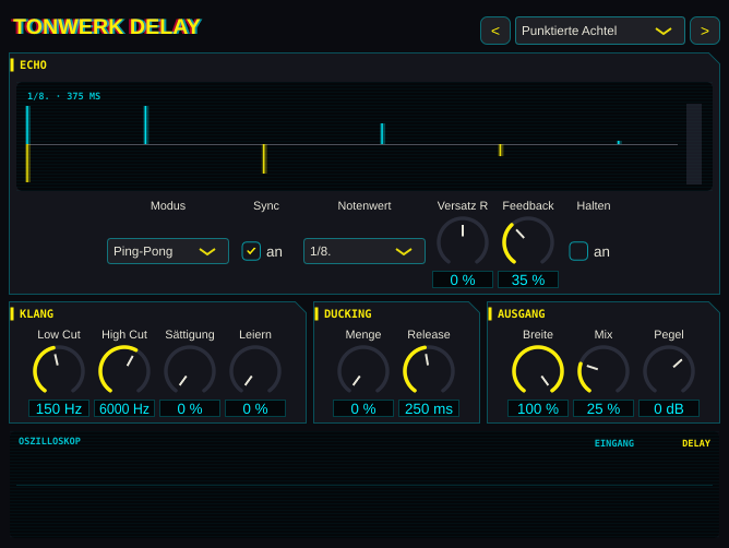 Oberfläche von Tonwerk Delay