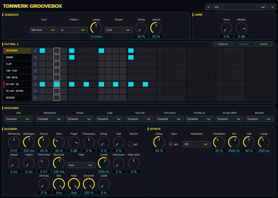 Oberfläche von Tonwerk Groovebox